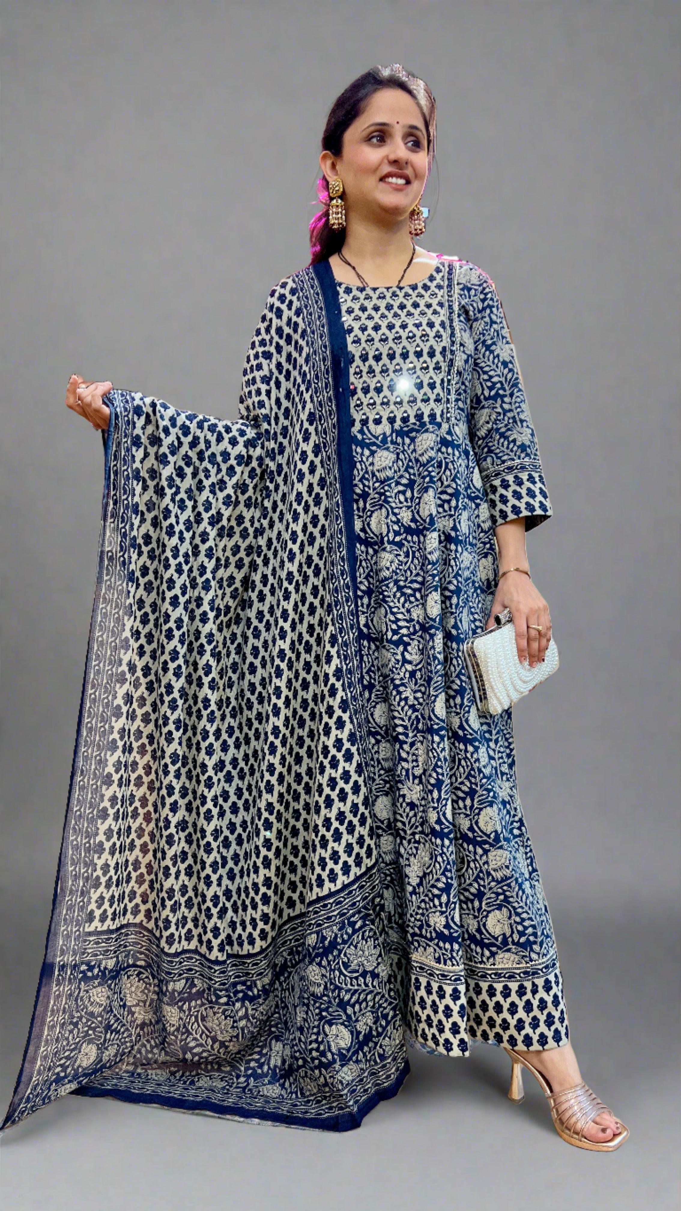 Lara Designer Flared Kurta with Dupatta set