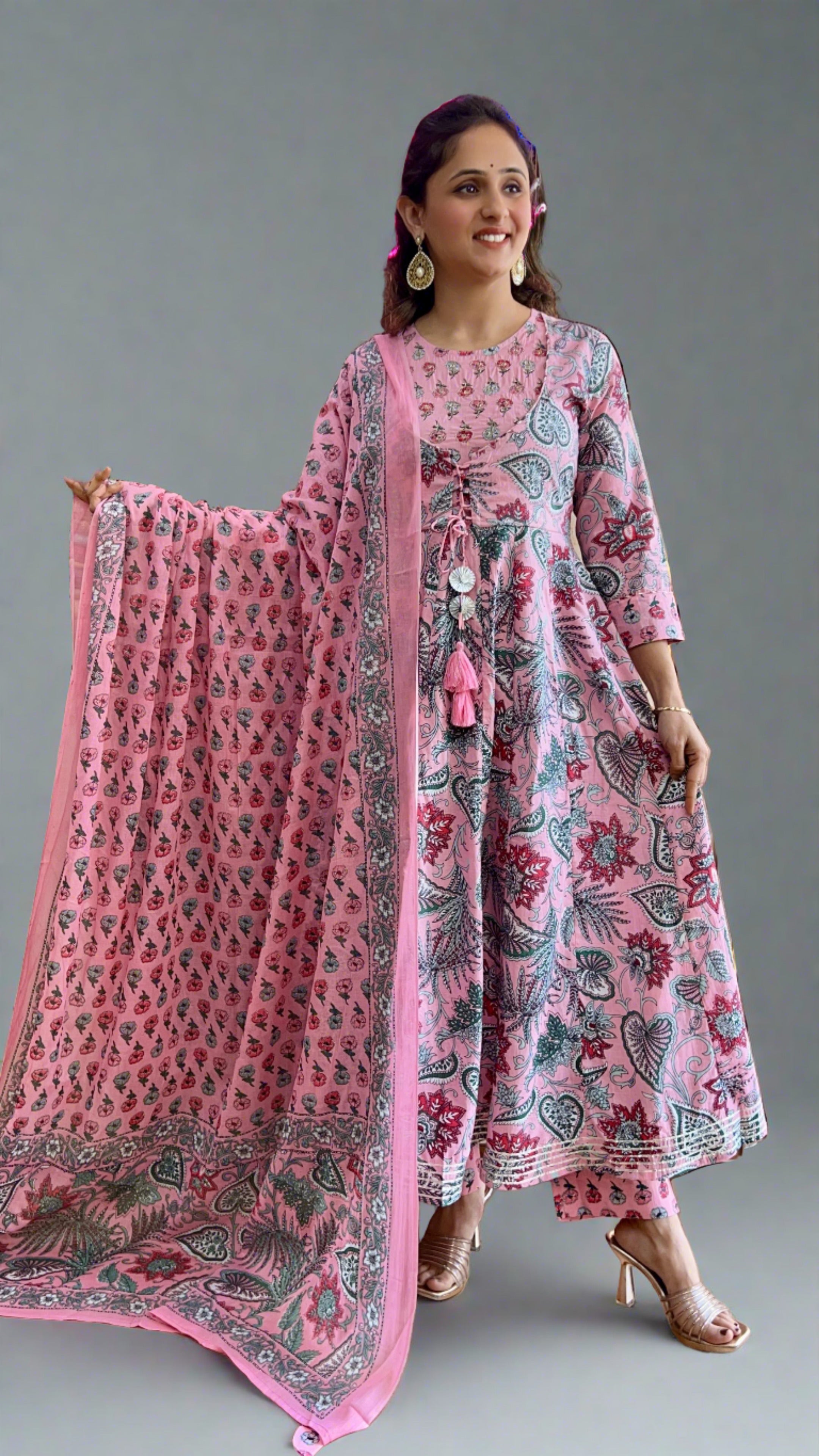 Afia Anarkali Printed Suit