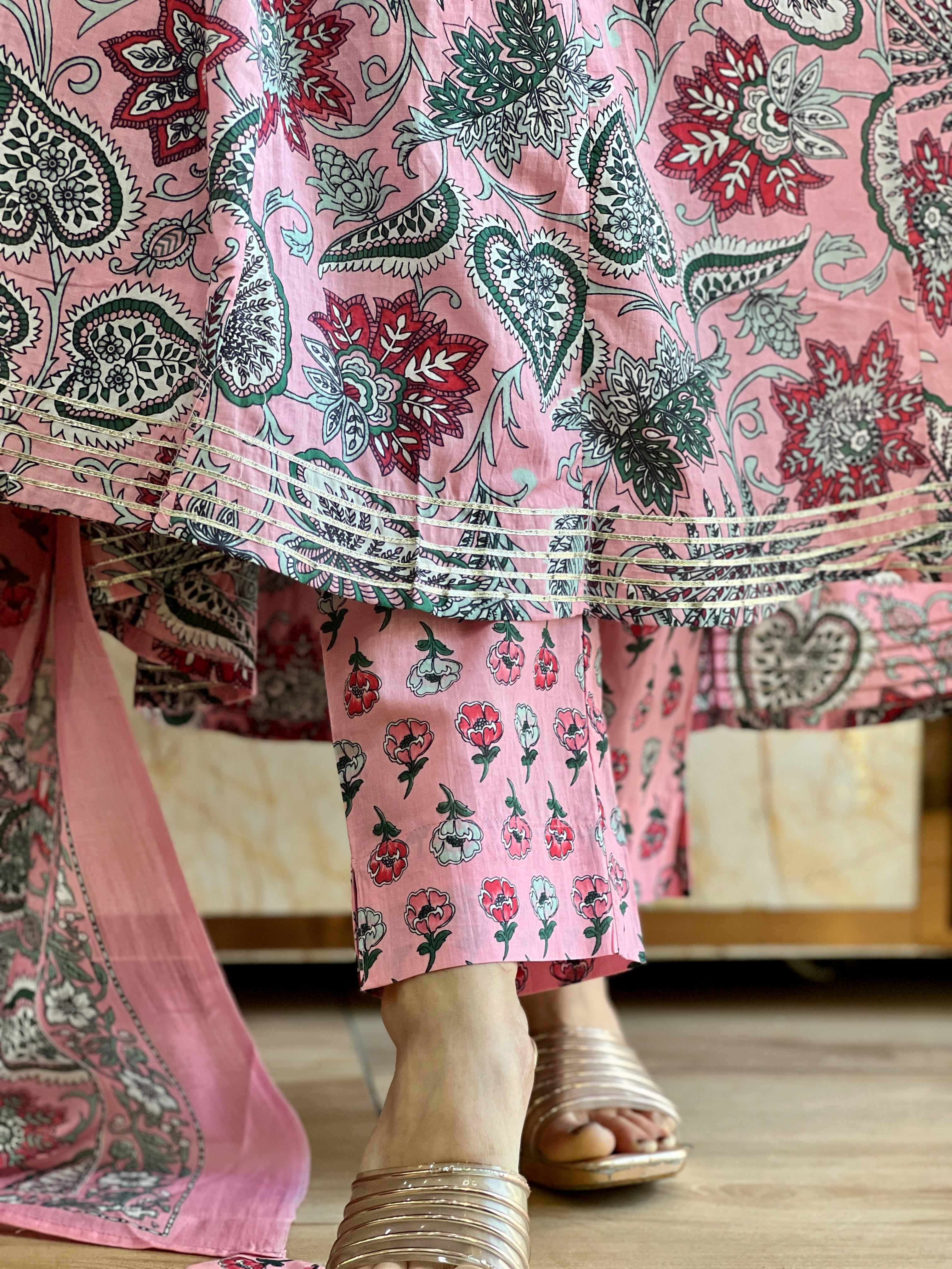 Afia Anarkali Printed Suit