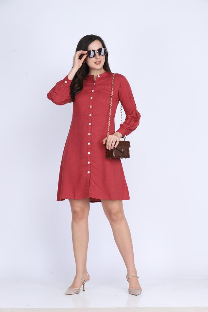 Front buttons short Dress