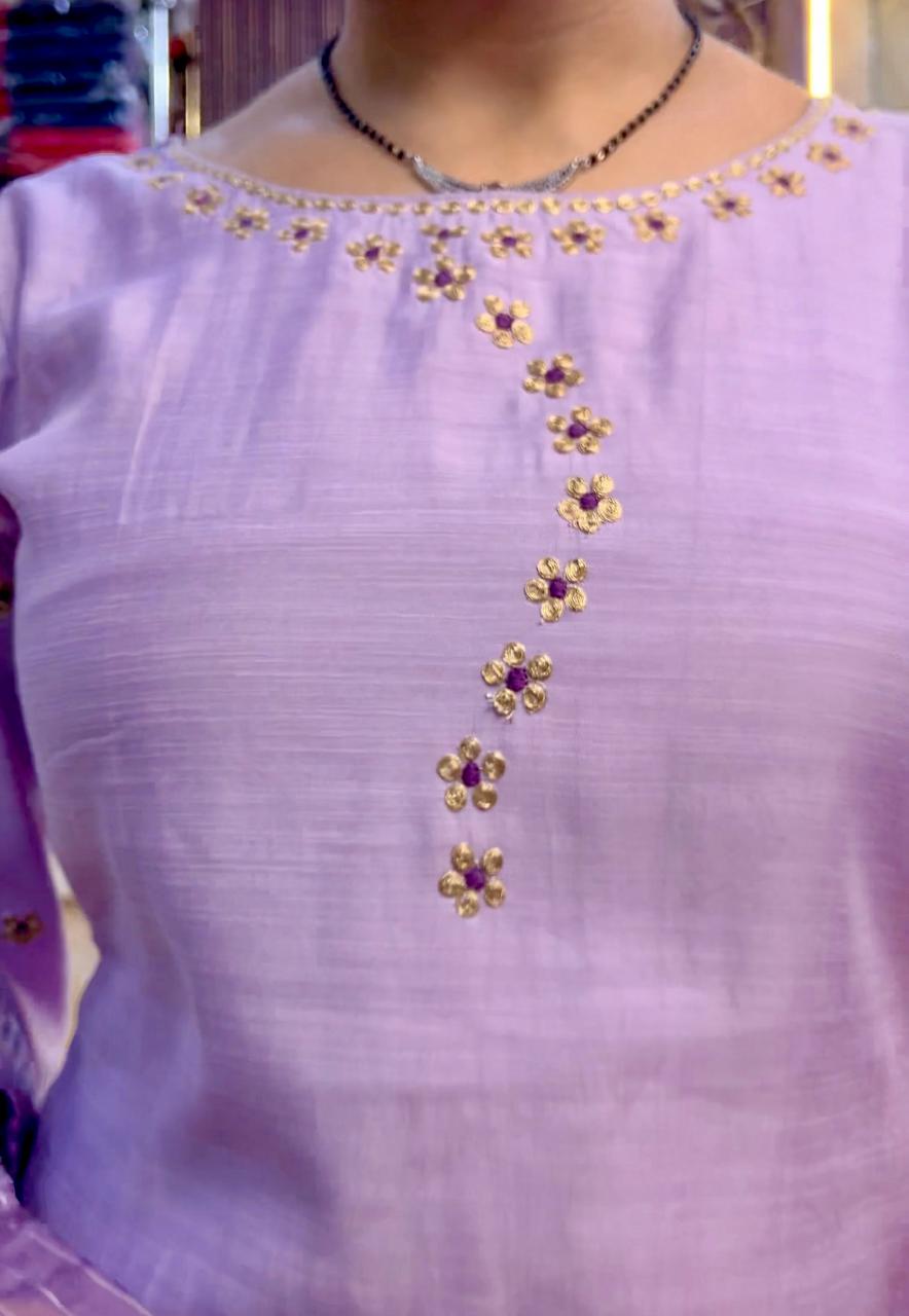 Designer sleaves Dola silk suit