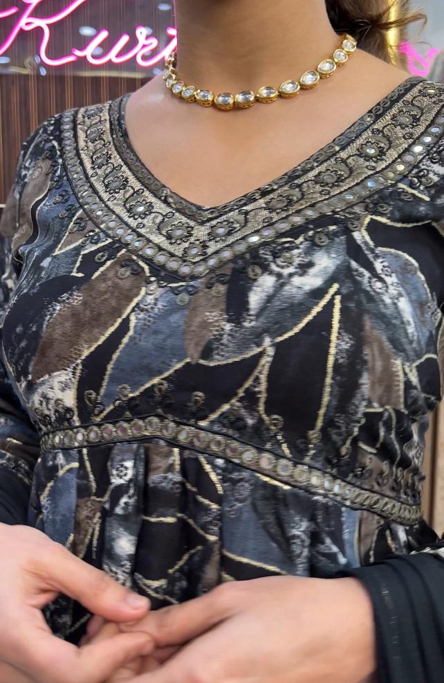 Aliya Cut Printed Suit