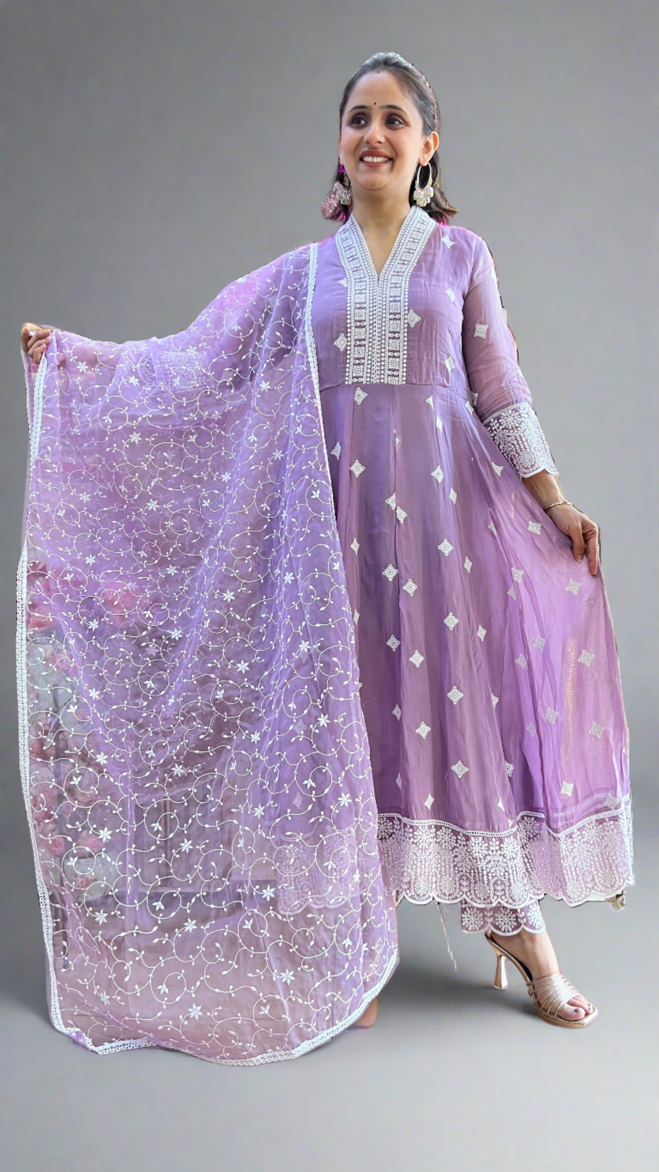 Pakistani Anarkali Organza Suit