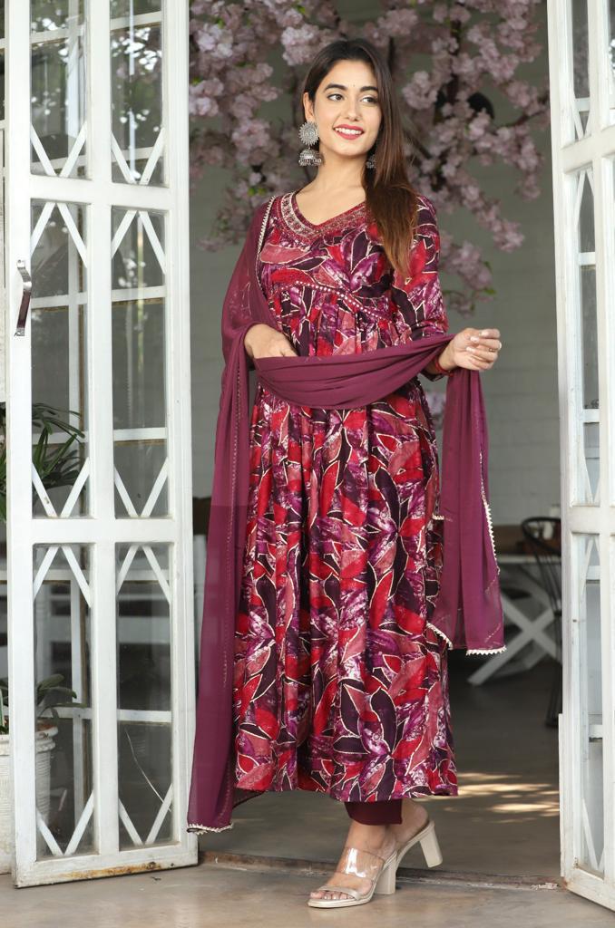 Aliya Cut Printed Suit