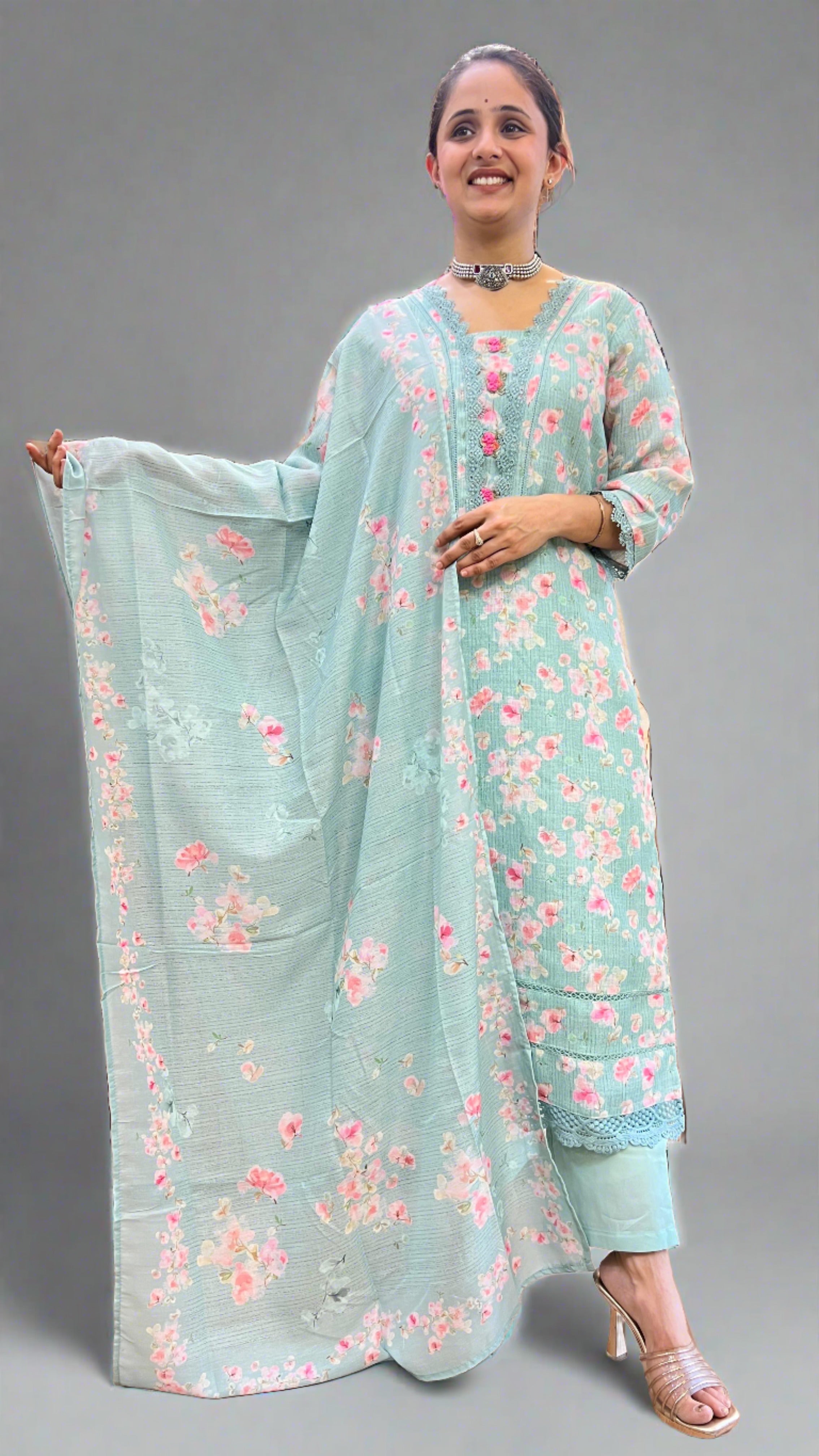 Trisha Linen Fabric Adorable suit