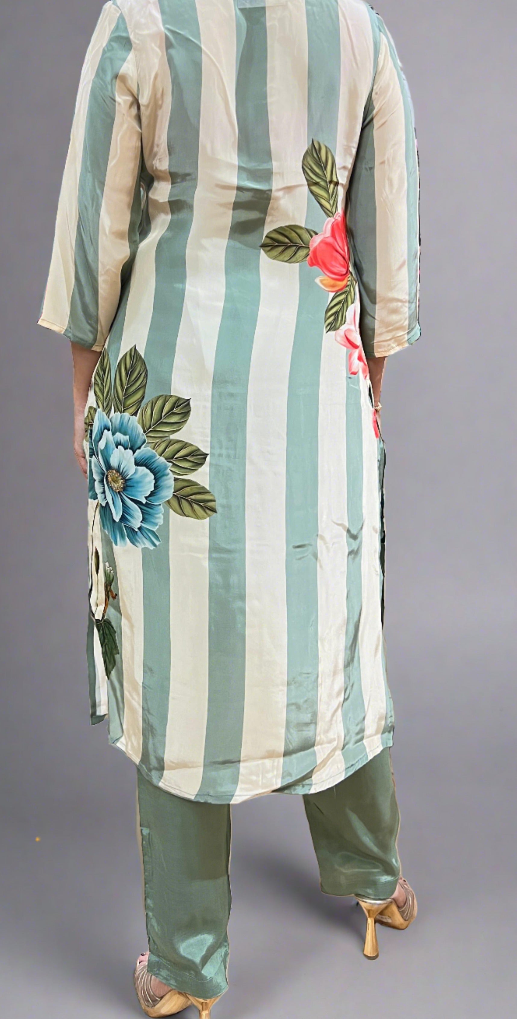 Floral Printed Pure Crepe Cord set