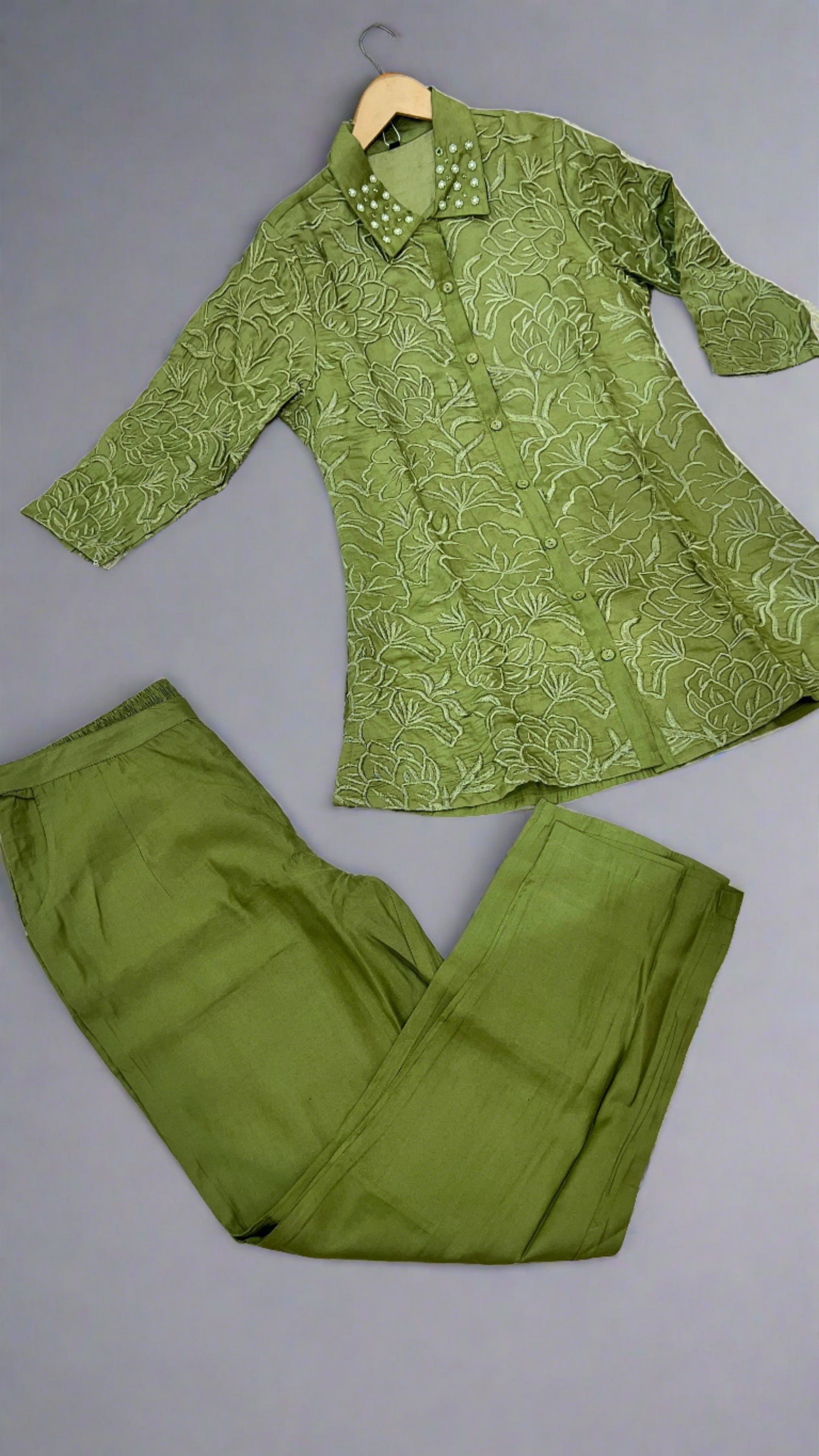 All Over Embroidered Cord Set