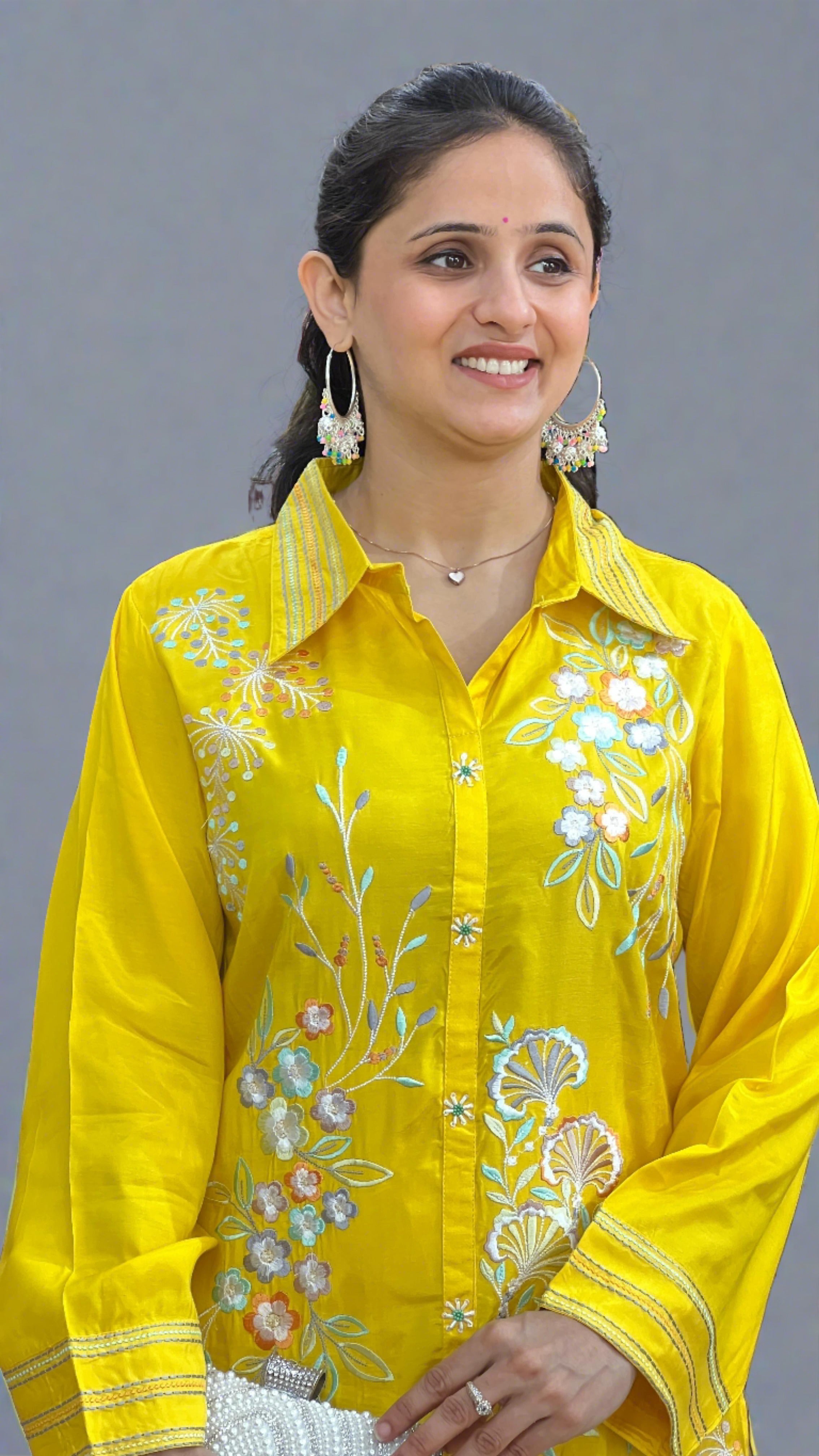 Designer Embroidered Long Cord Set