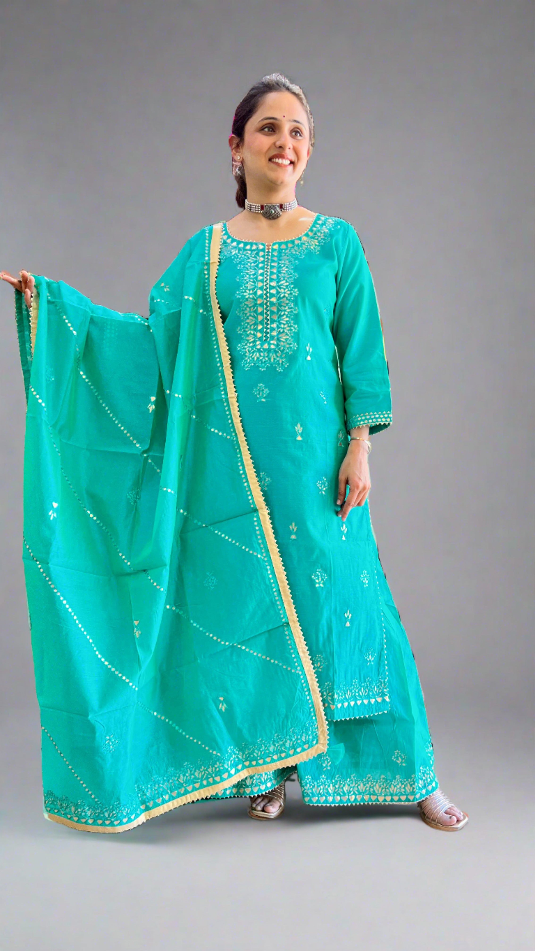 Designer Divider Plazzo Suit