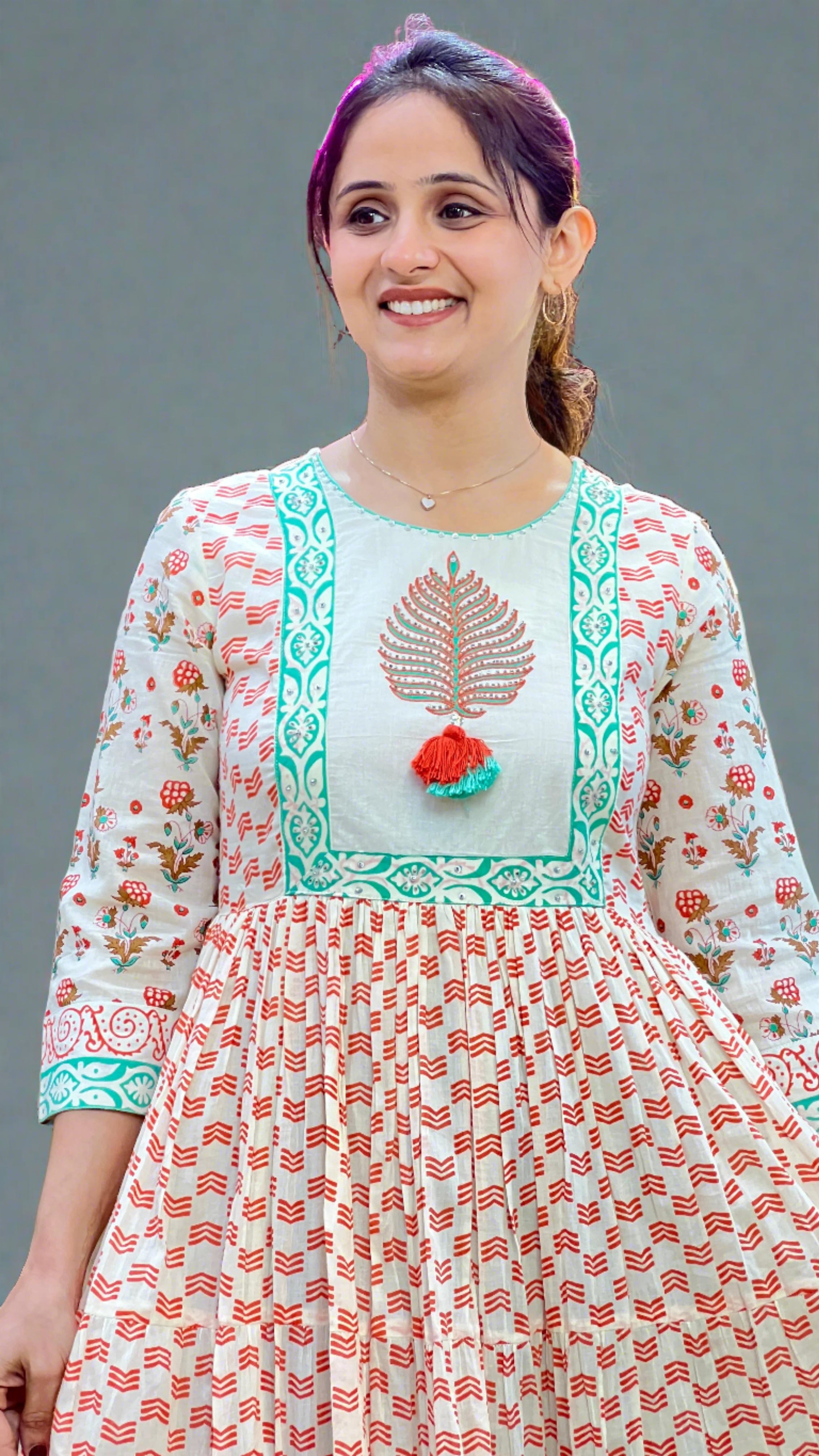 Designer Long Flared Dress