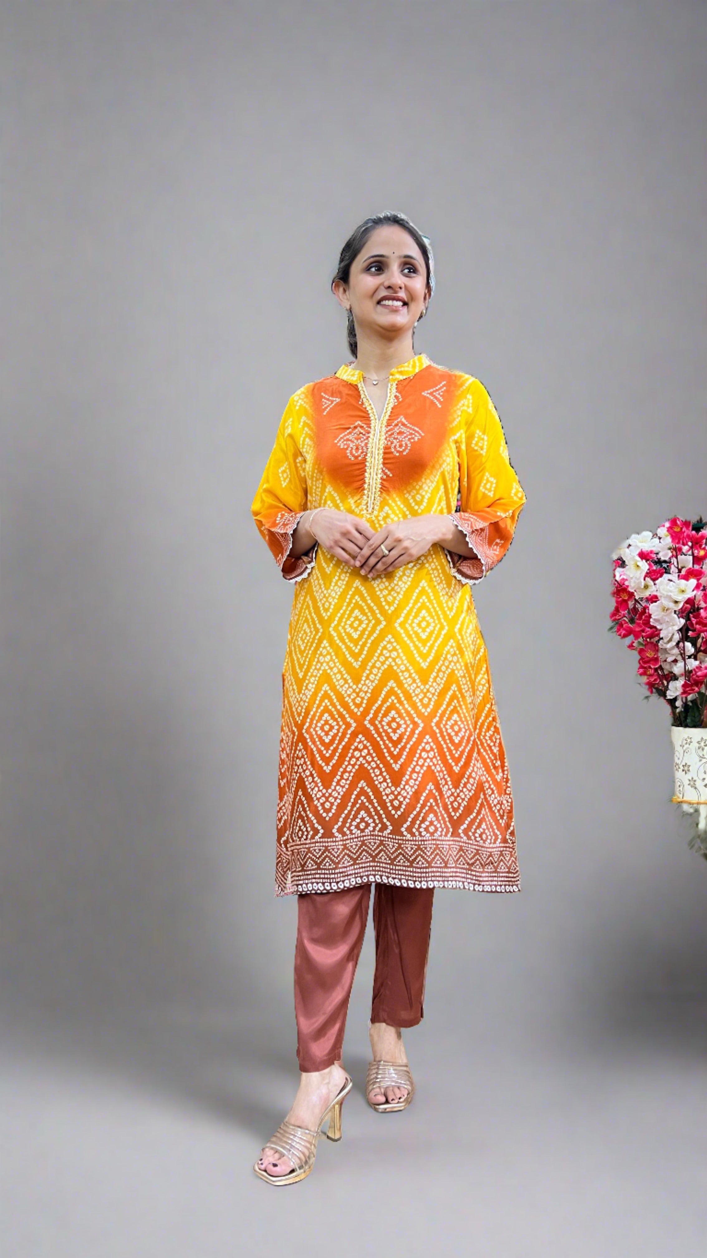 Bandhani Printed Muslin Cord Set