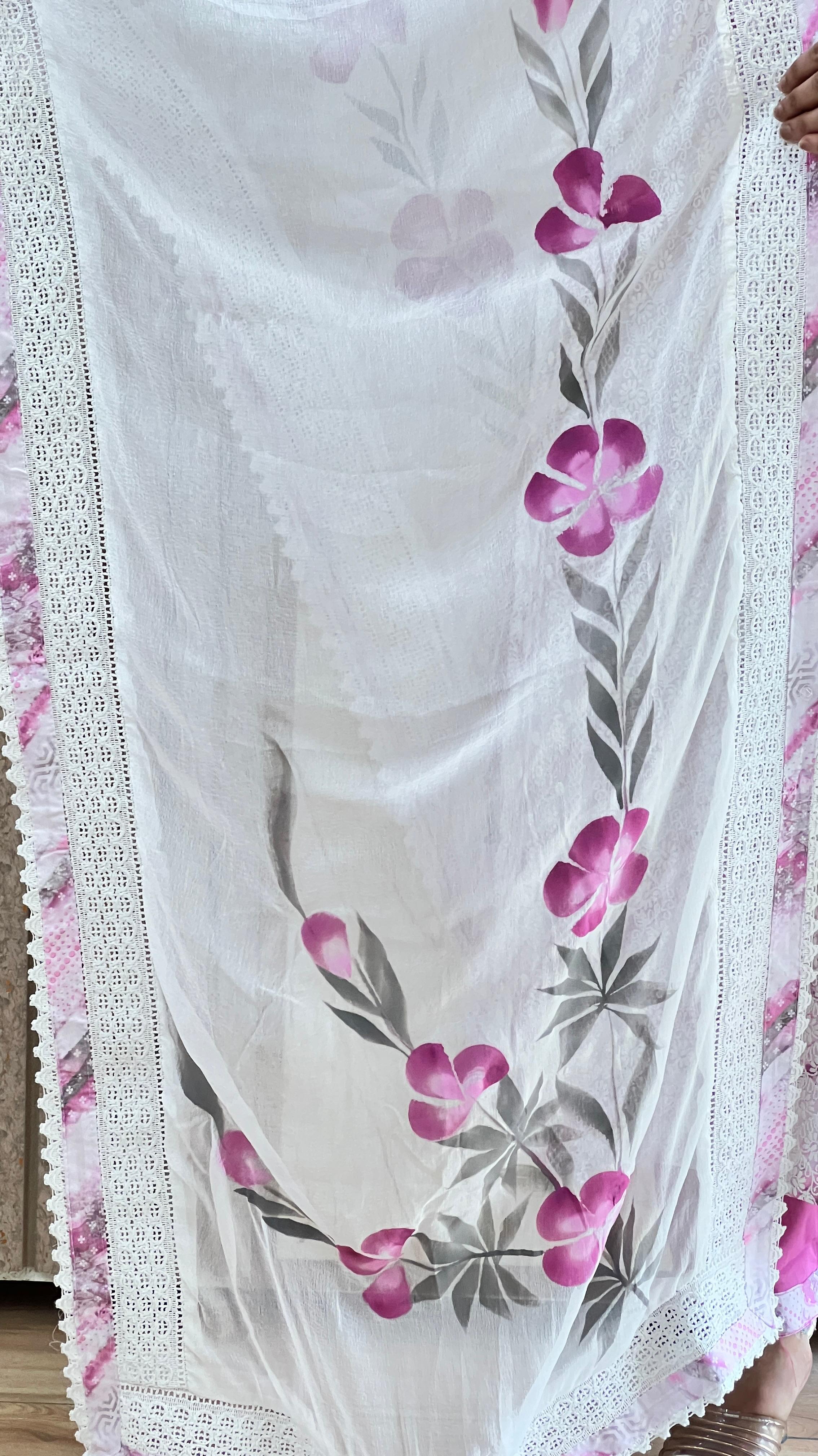 Cotton Chikankari Kurti Set