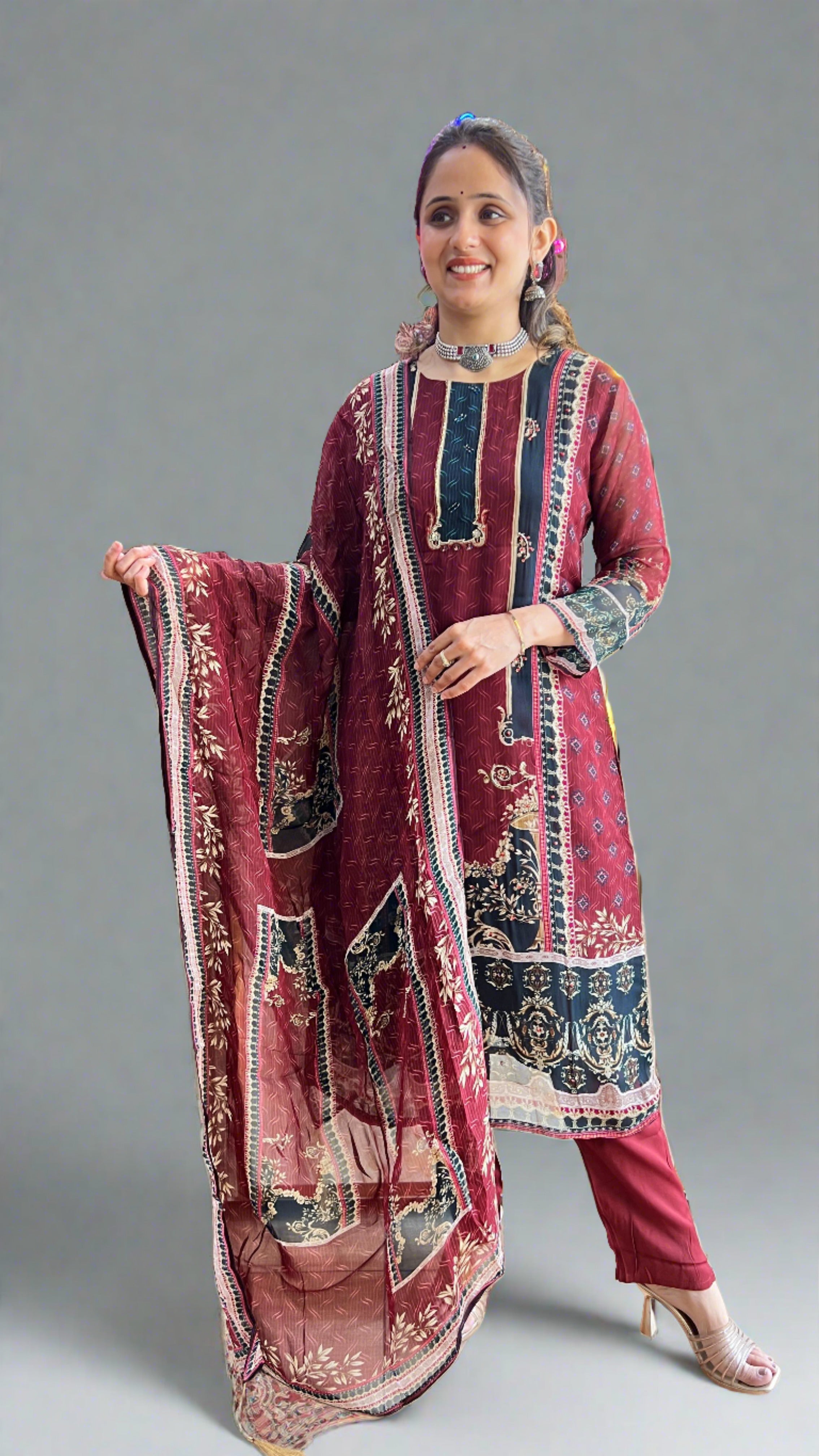 Ava Pure Organza Kurti Set