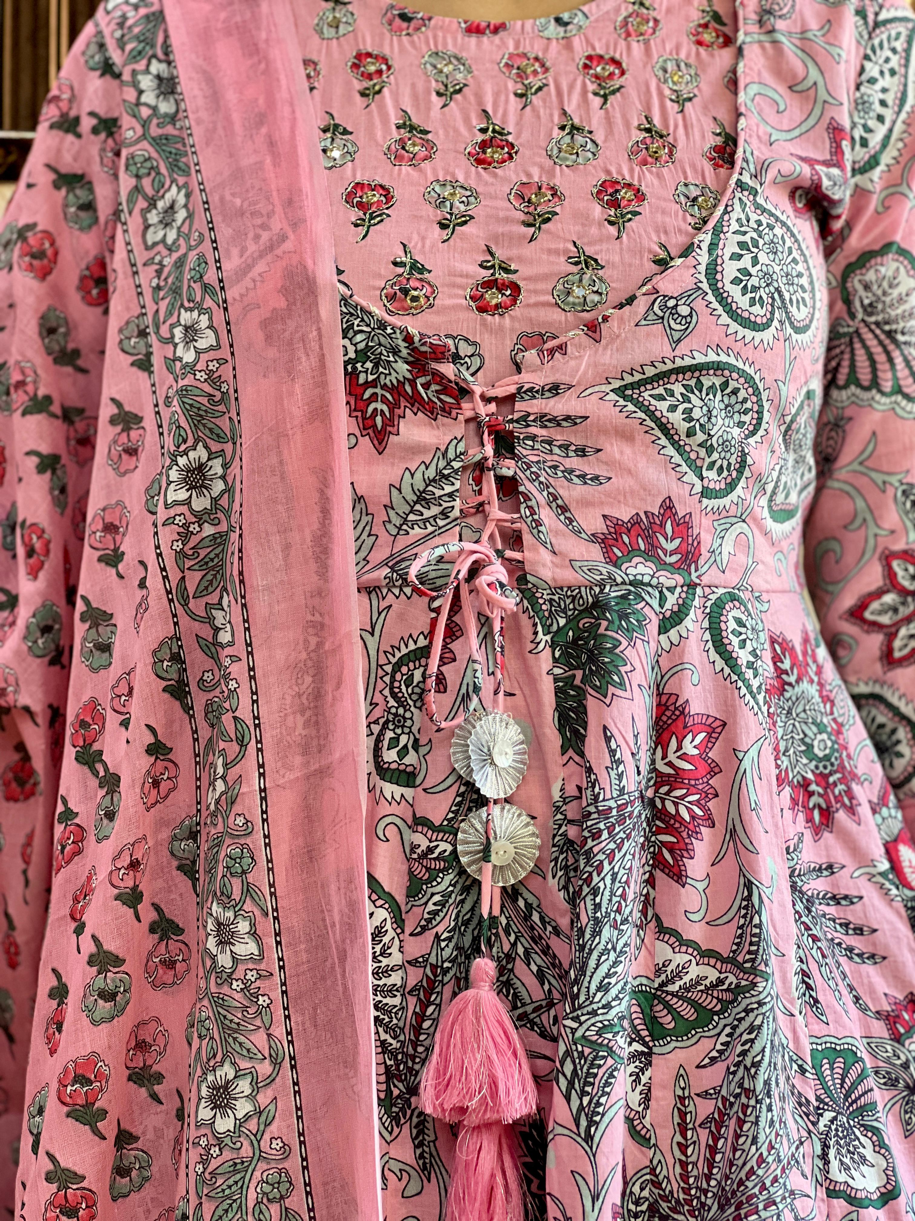 Afia Anarkali Printed Suit