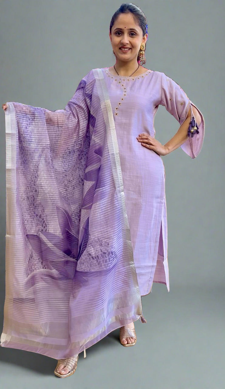 Designer sleaves Dola silk suit