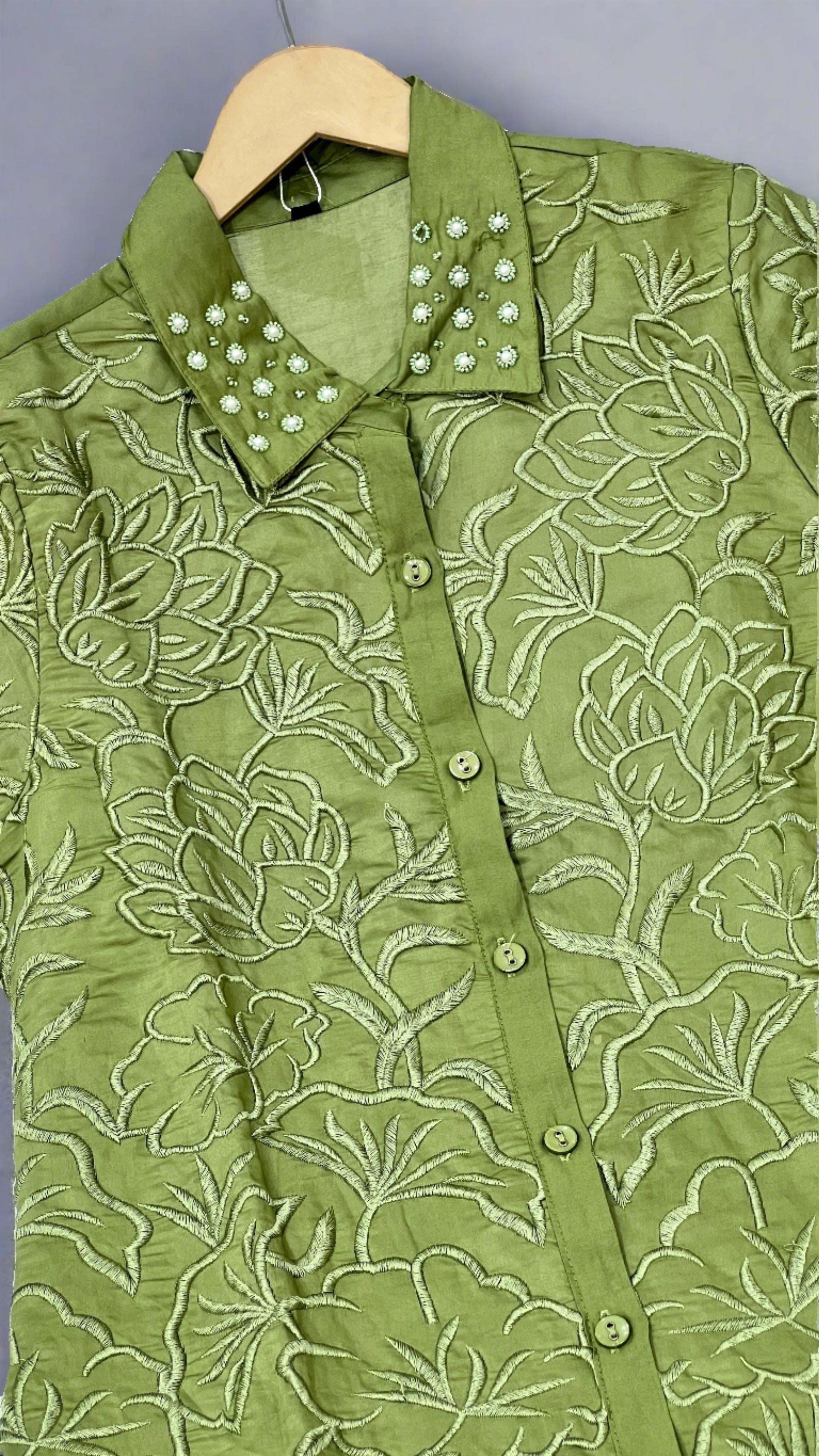 All Over Embroidered Cord Set