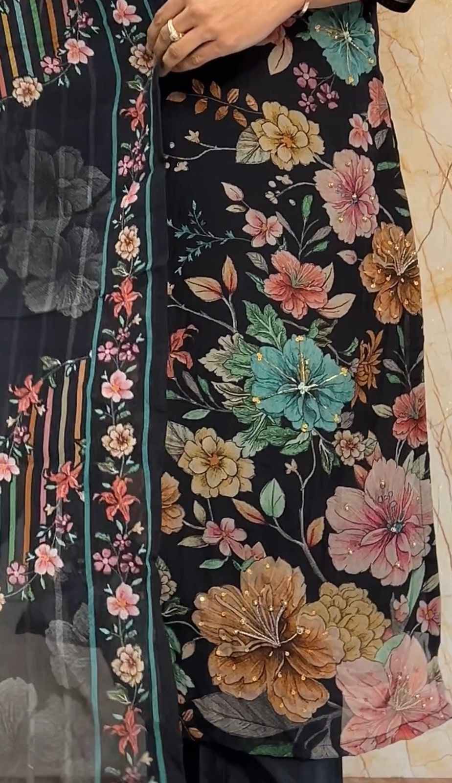 Pure Organza Digital print suit